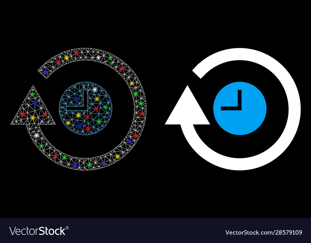 Flare mesh 2d repeat clock icon with spots vector image Flare mesh 2d repeat clock icon with spots
