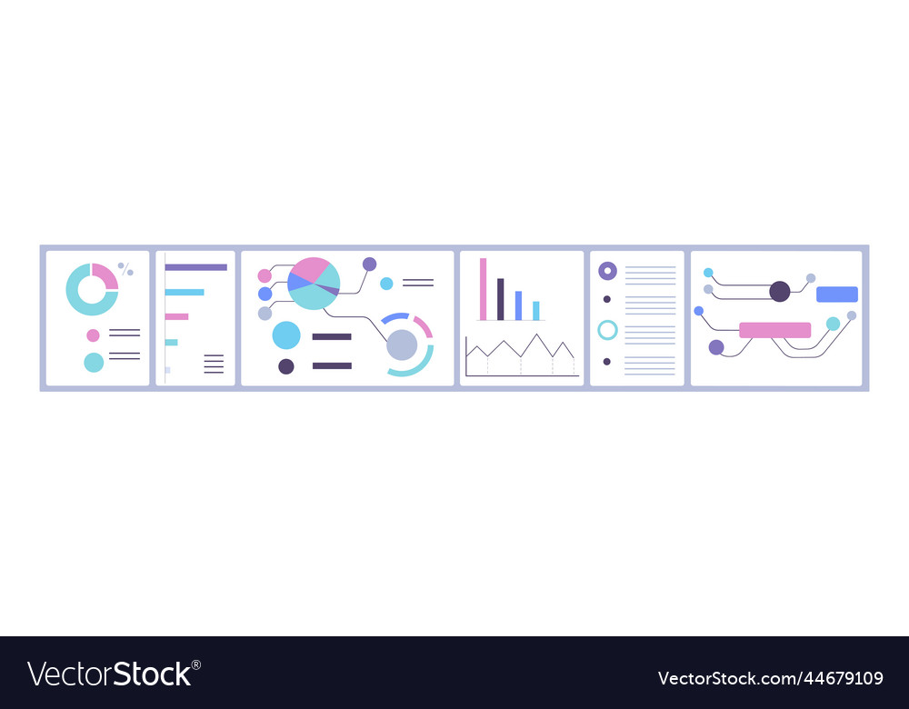 Graphs charts with abstract business data Vector Image