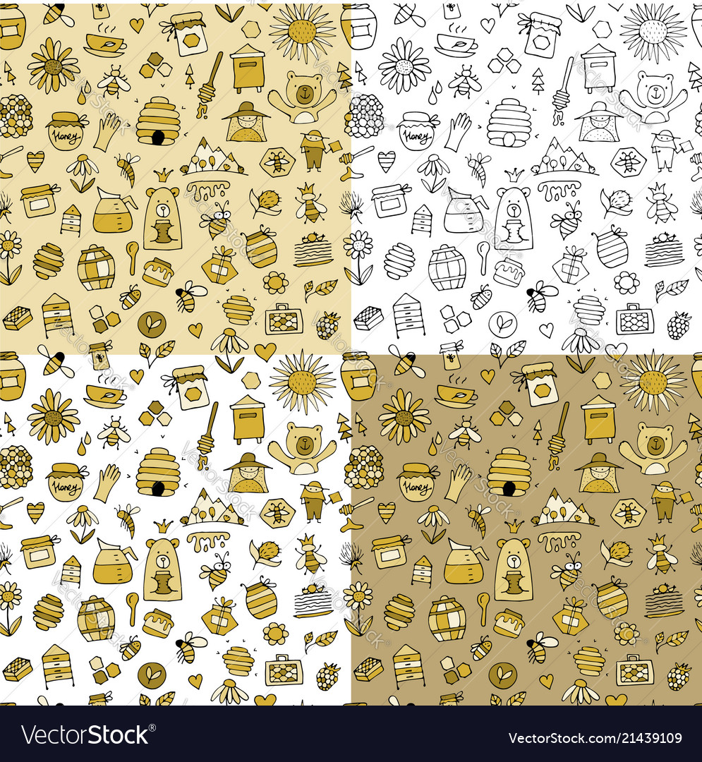 Honey Apiary Pattern Sketch
