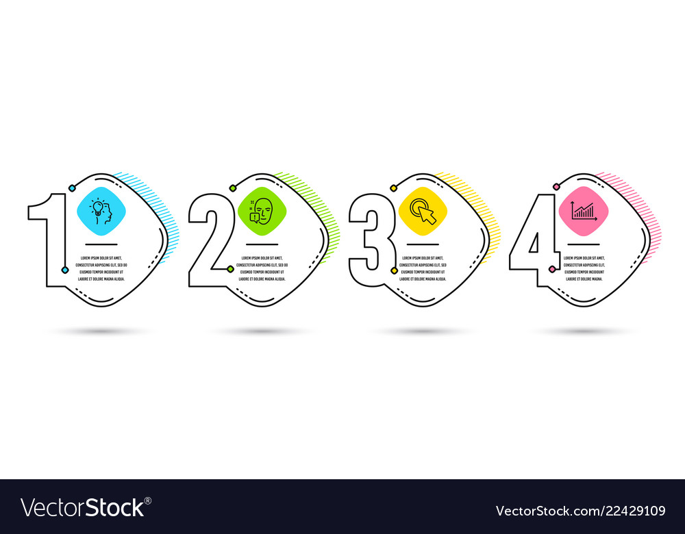 Idea click here and face attention icons graph vector image Idea click here and face attention icons graph