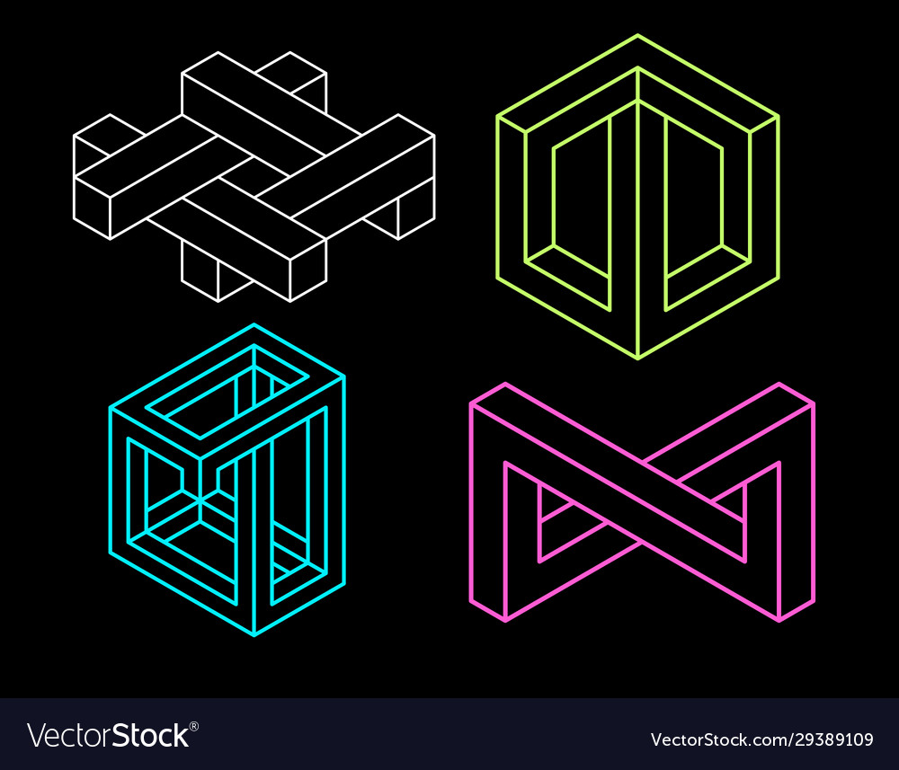 Impossible Object Set - Black Background