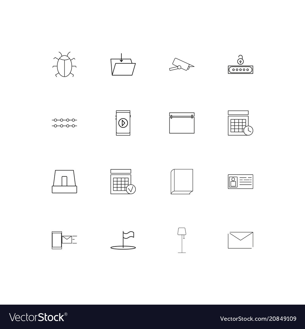 Internet technologies linear thin icons set