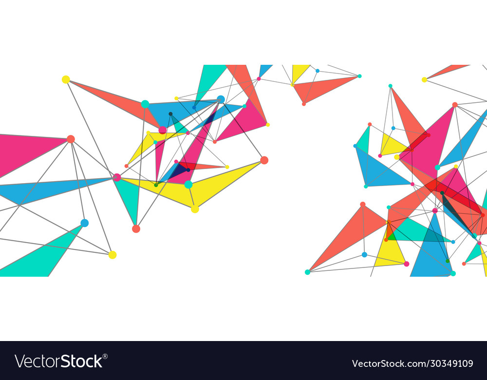 Line points connections triangular technology Vector Image Line points connections triangular technology