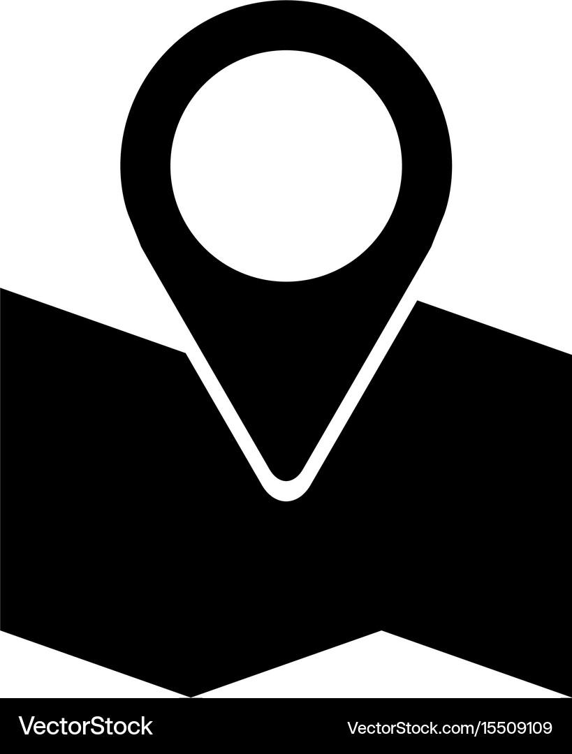 Paper map with pointer Royalty Free Vector Image