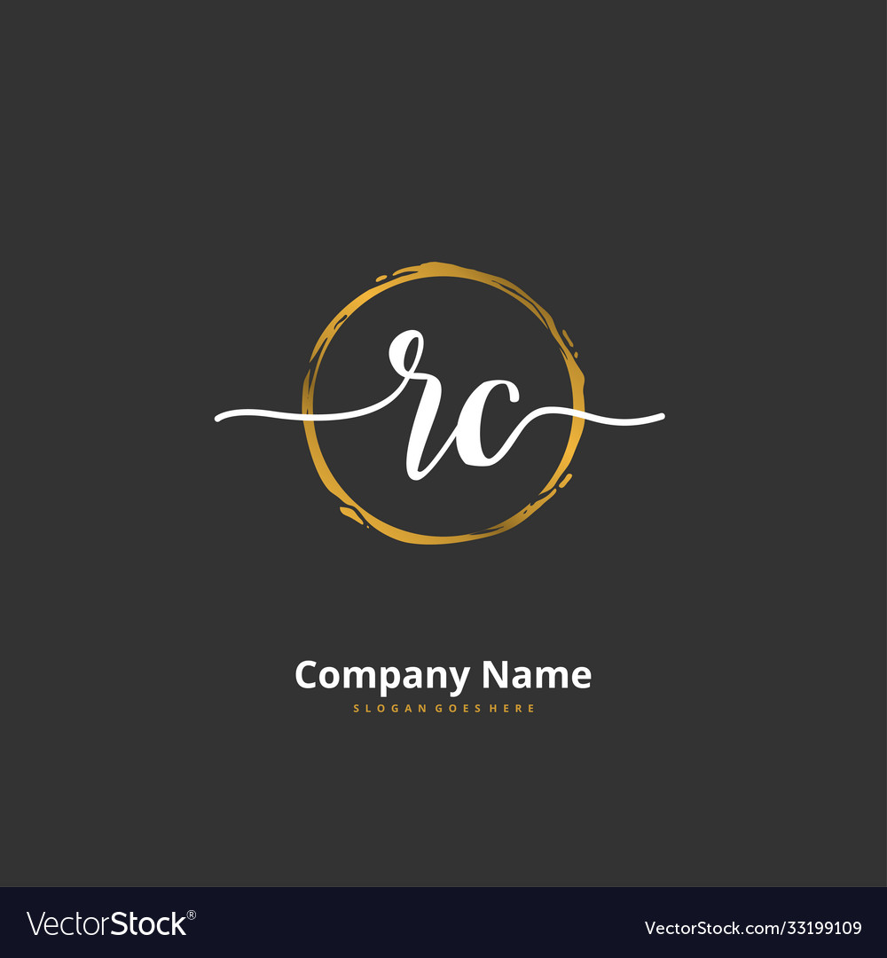 R c rc initial handwriting and signature logo