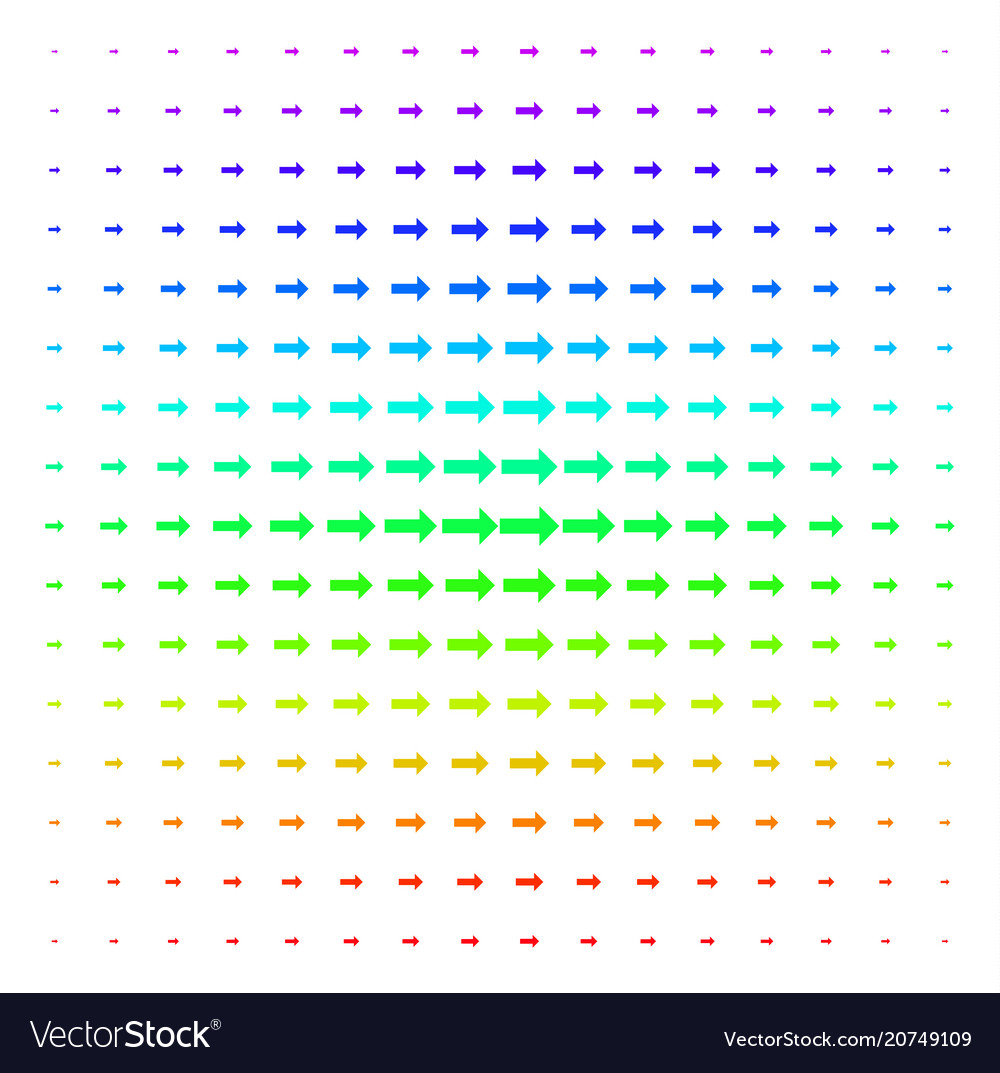 Right arrow shape halftone spectrum grid