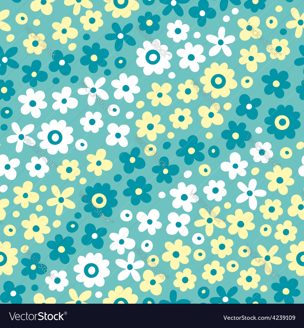 Seamless pattern with cute flowers