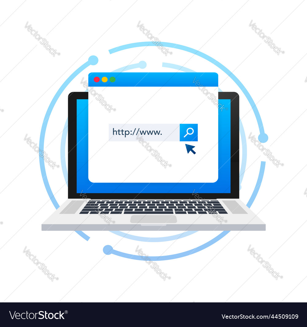 Search button and click bar for browser