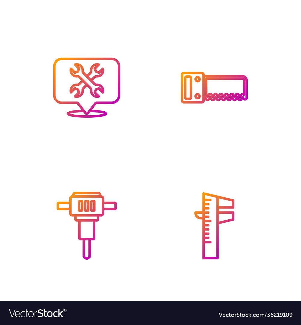 Set line calliper or caliper and scale vector image Set line calliper or caliper and scale