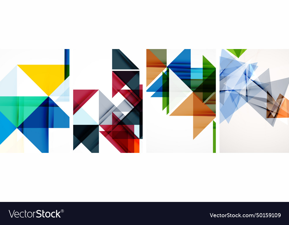 Set of abstract random triangle composition vector image Set of abstract random triangle composition
