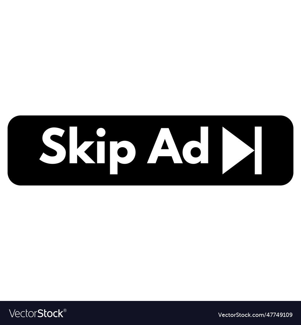 Skip Ad Button Icon For Web Sites Royalty Free Vector Image