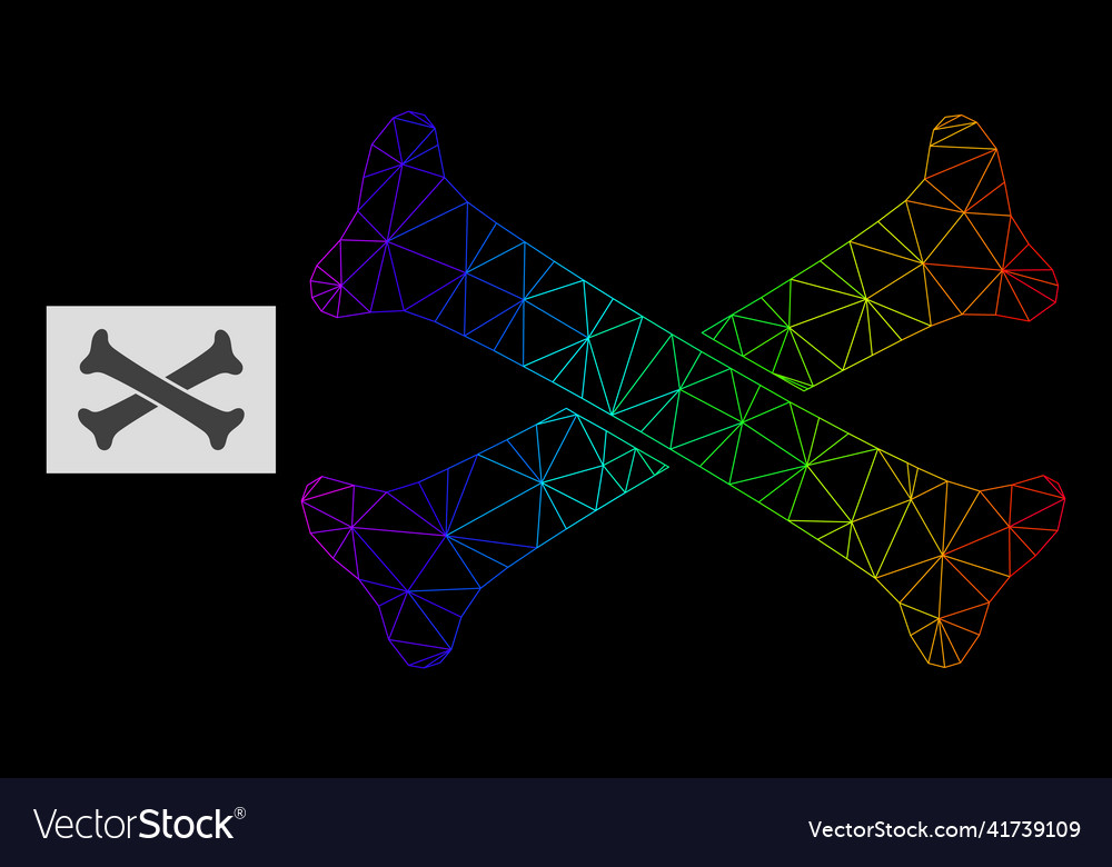 Spectrum gradiented polygonal net crossing bones Vector Image Spectrum gradiented polygonal net crossing bones