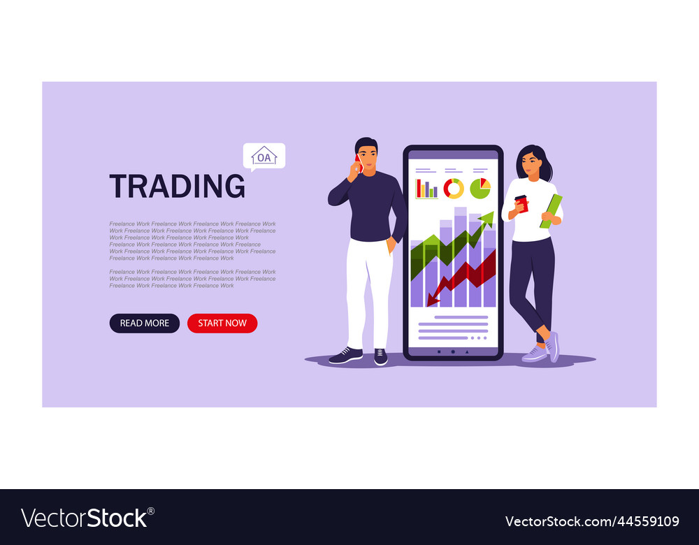 Stock market trading landing page template