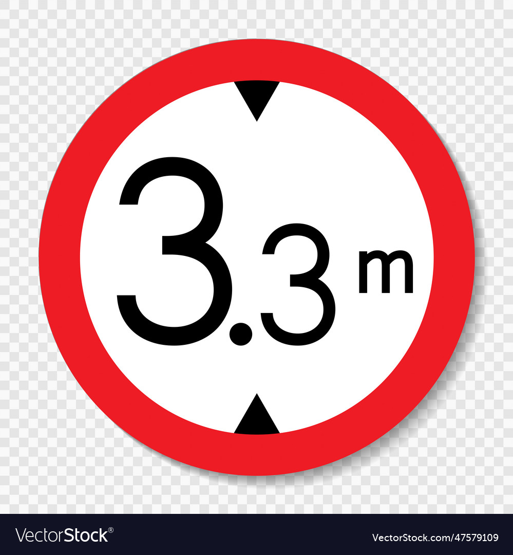 Symbol height limit sign on transparent background