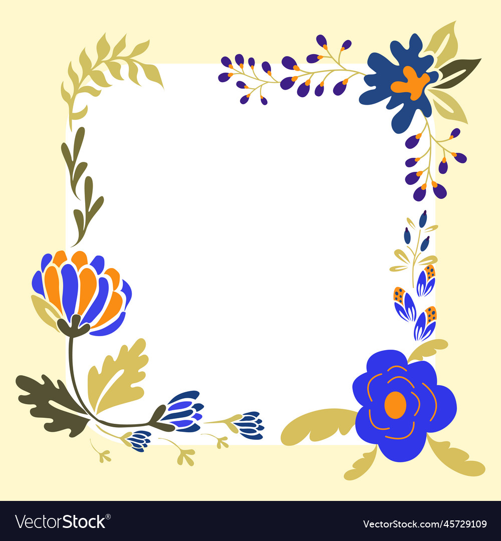 Text frame surrounded with assorted flowers Vector Image Text frame surrounded with assorted flowers