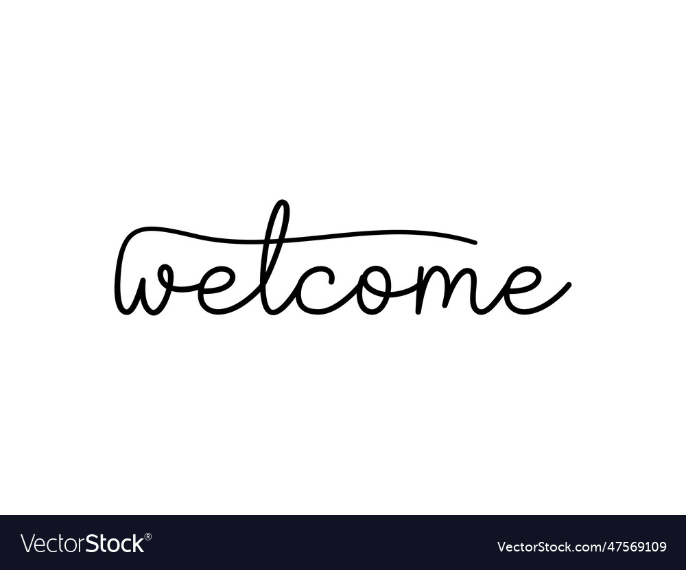 Welcome black text lettering hand drawn