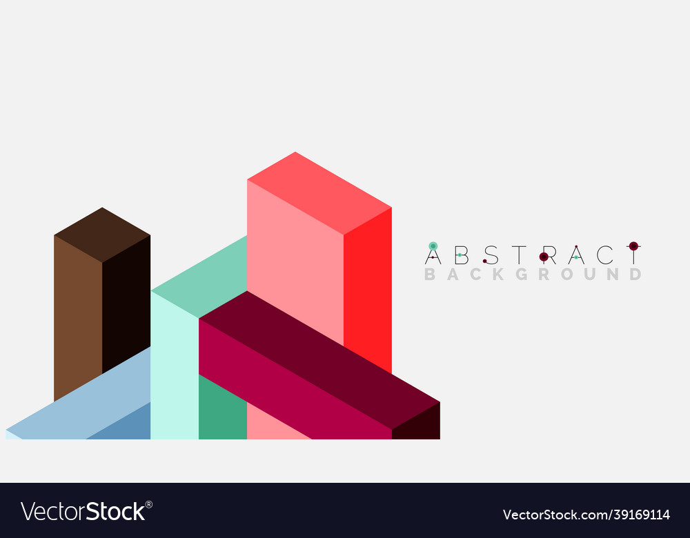 Abstract background 3d cubes cubic elements Vector Image Abstract background 3d cubes cubic elements