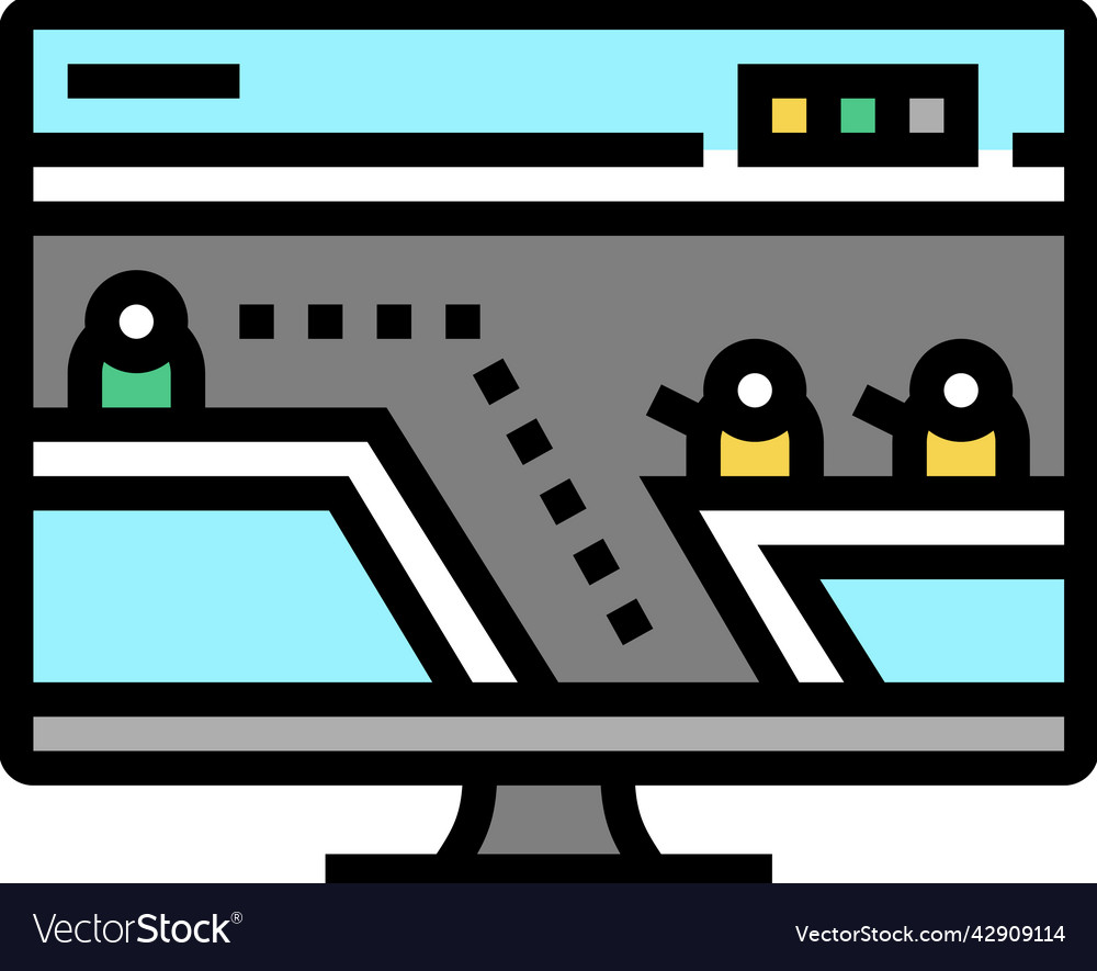 Action platform video game color icon vector image Action platform video game color icon