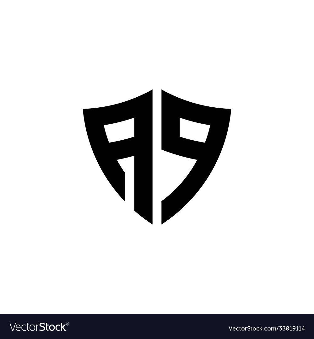 Ap monogram logo with shield shape design template