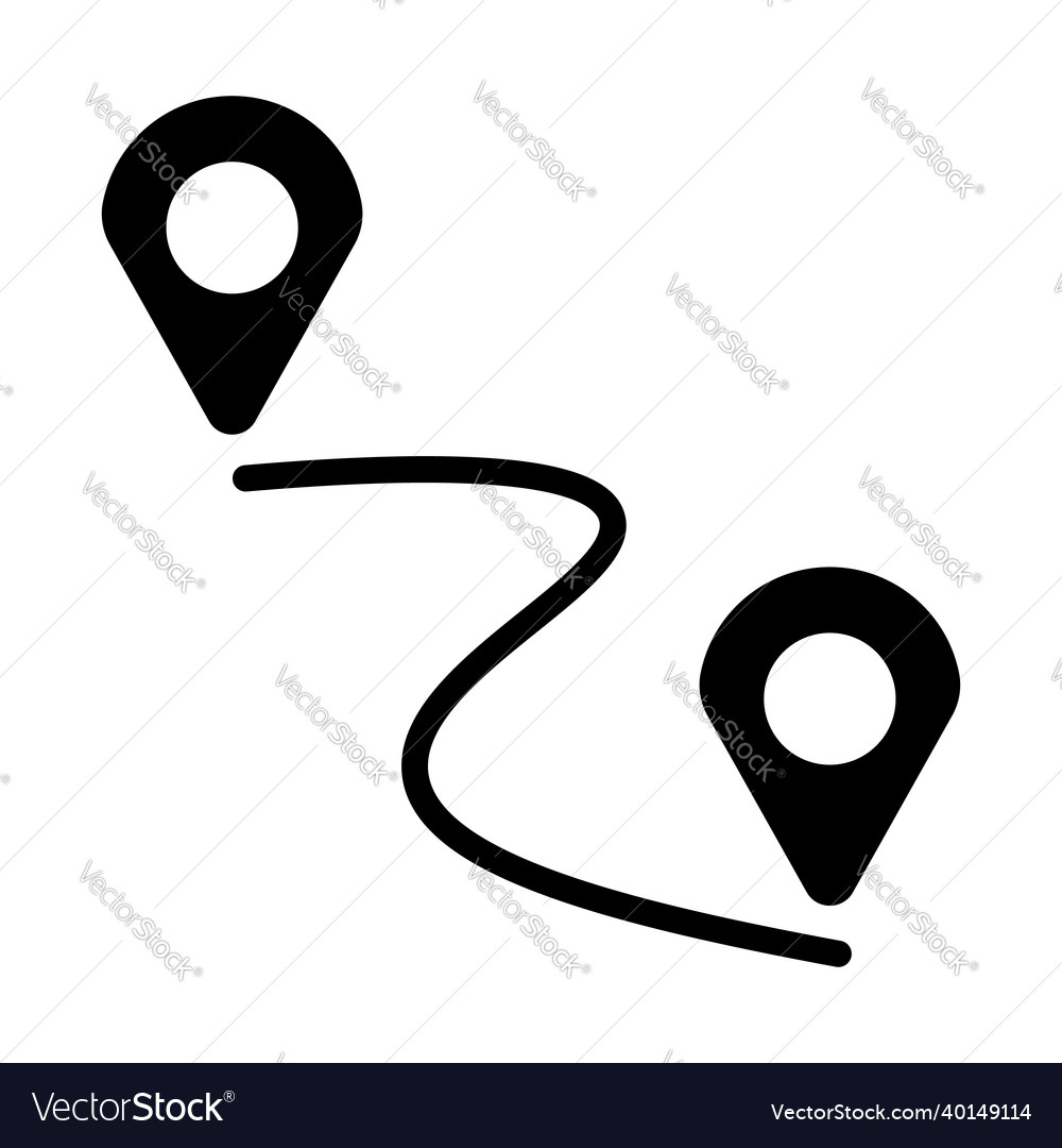 Black icon of two pointer with line shape vector image Black icon of two pointer with line shape