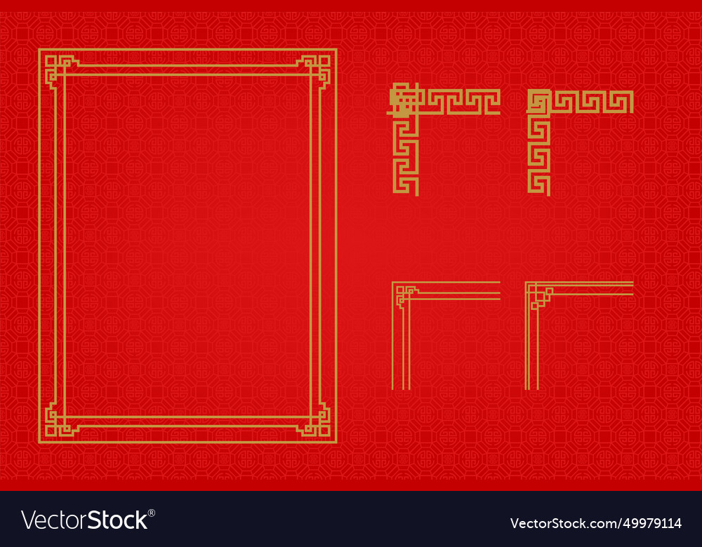 Chinese frame or border set on red background