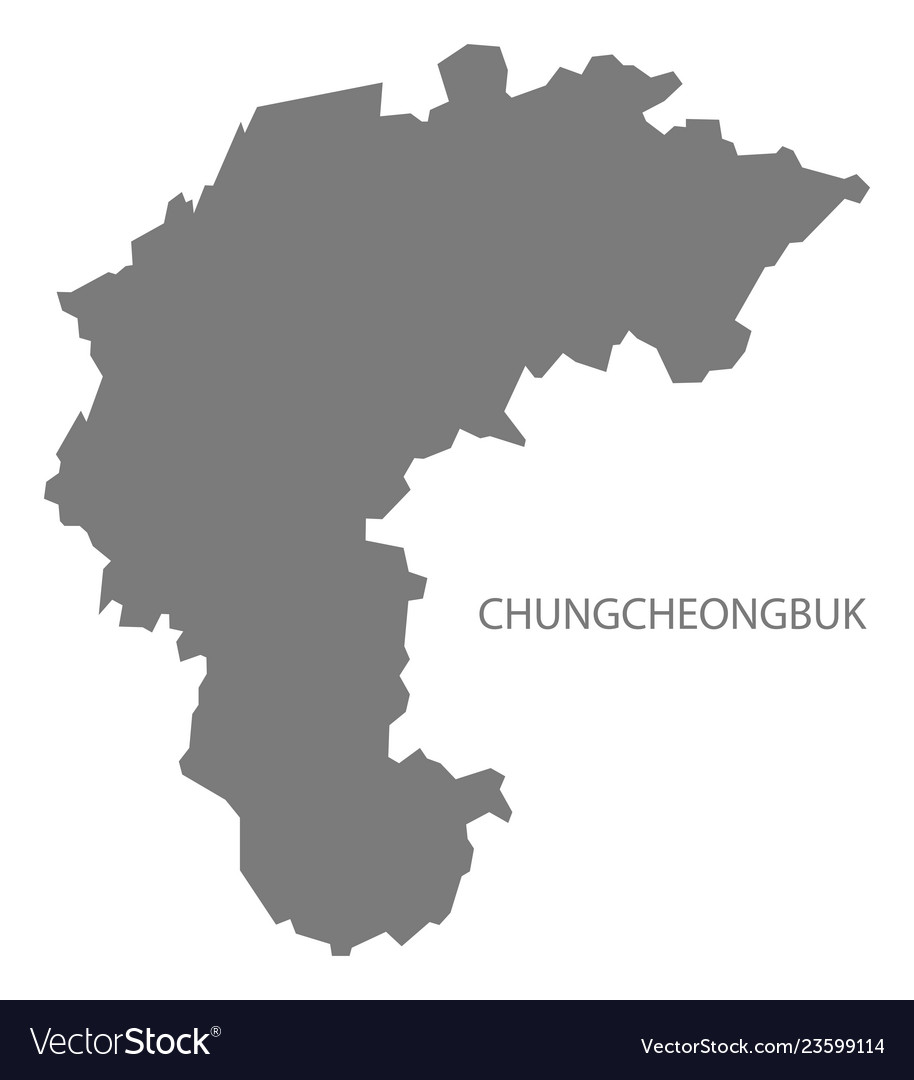 Chungcheongbuk south korea map grey Vector Image Chungcheongbuk south korea map grey