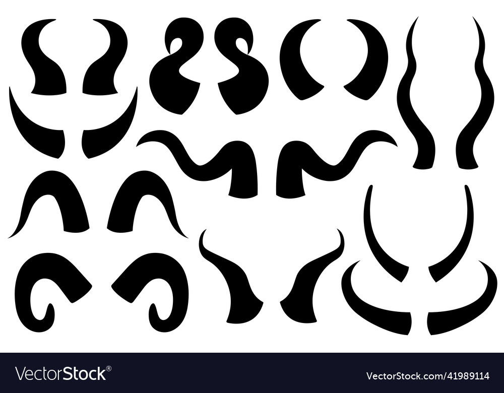 Collection of different animal horns