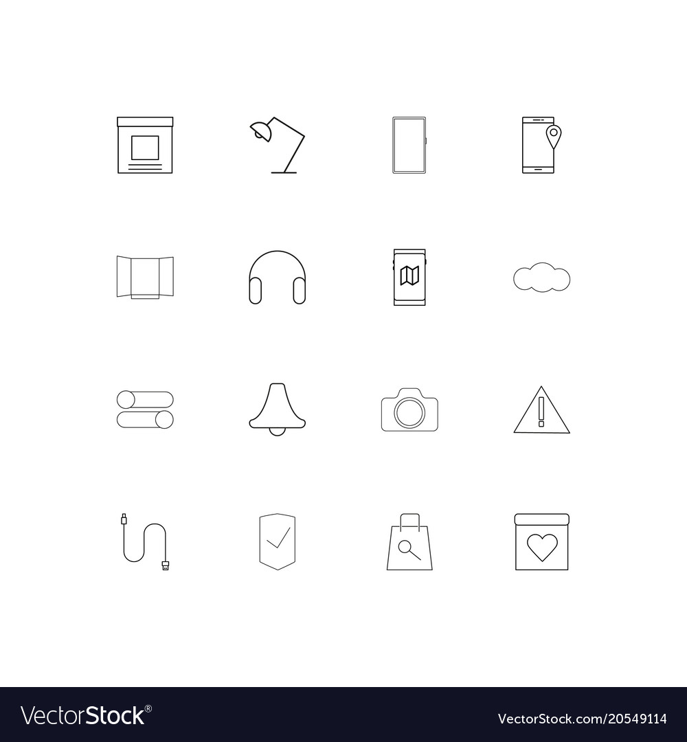 Devices simple linear icons set outlined