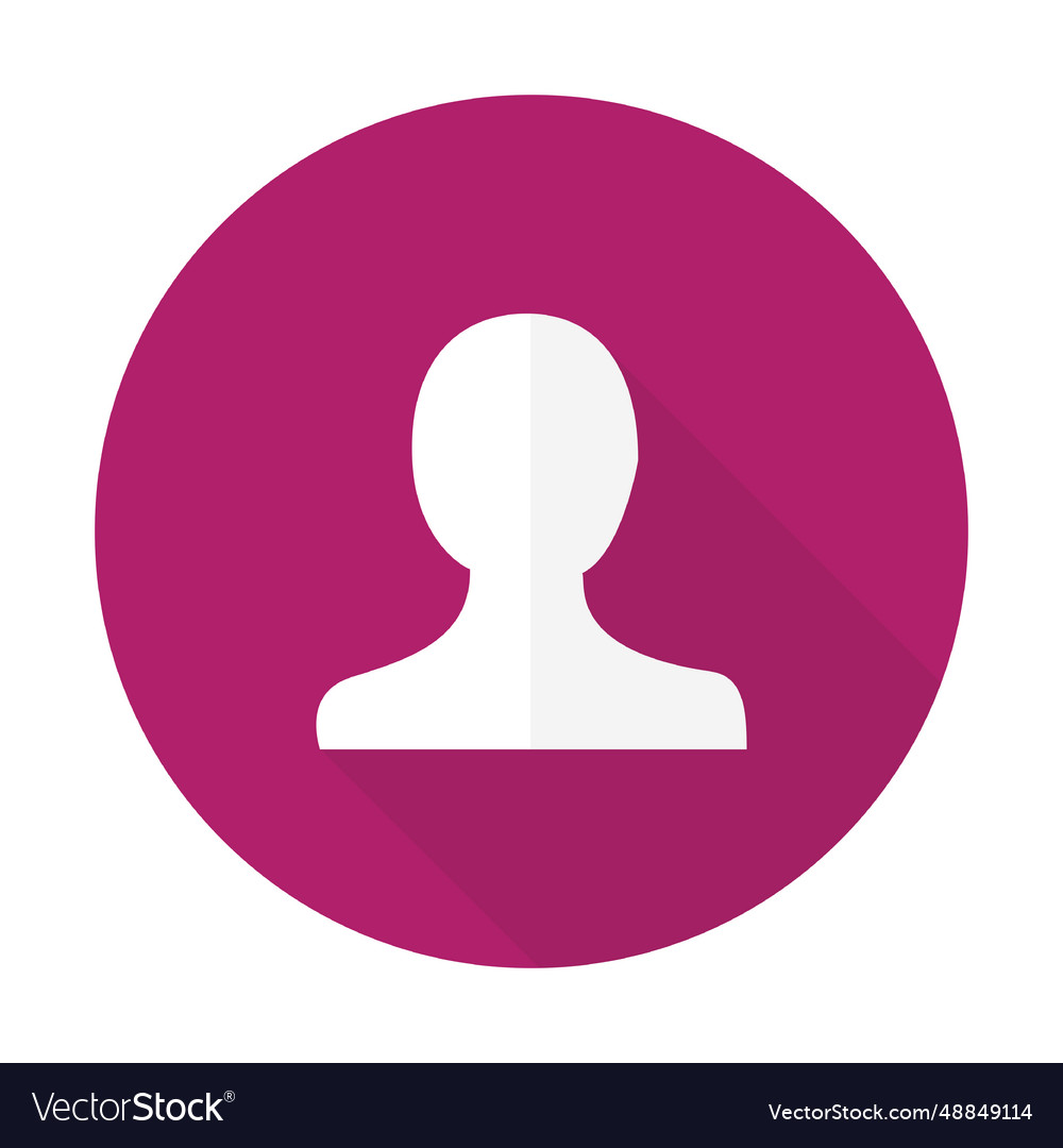 Flat user sign with round background vector image Flat user sign with round background