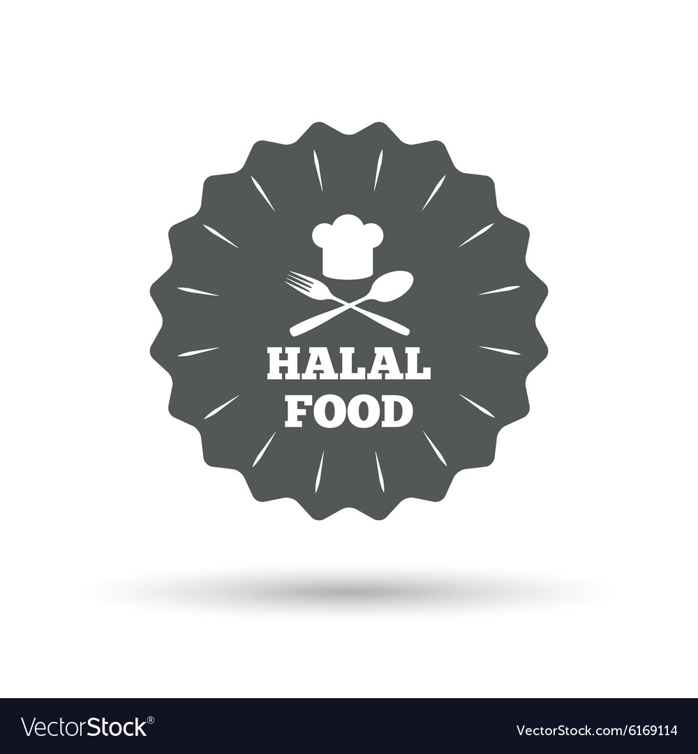 Halal food product sign icon natur