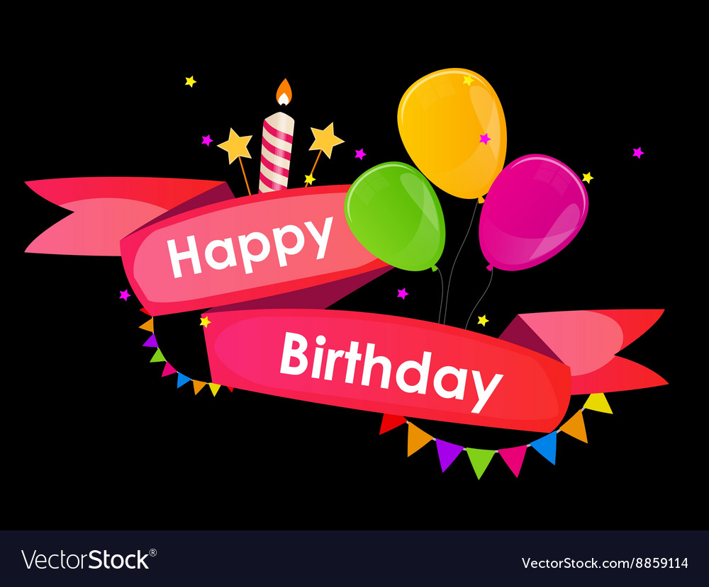 Happy birthday card template with balloons Vector Image