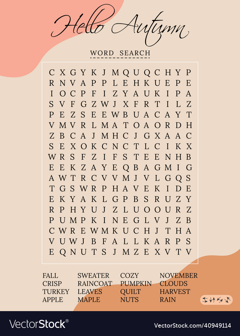 Hallo Herbst Wort Suche puzzle