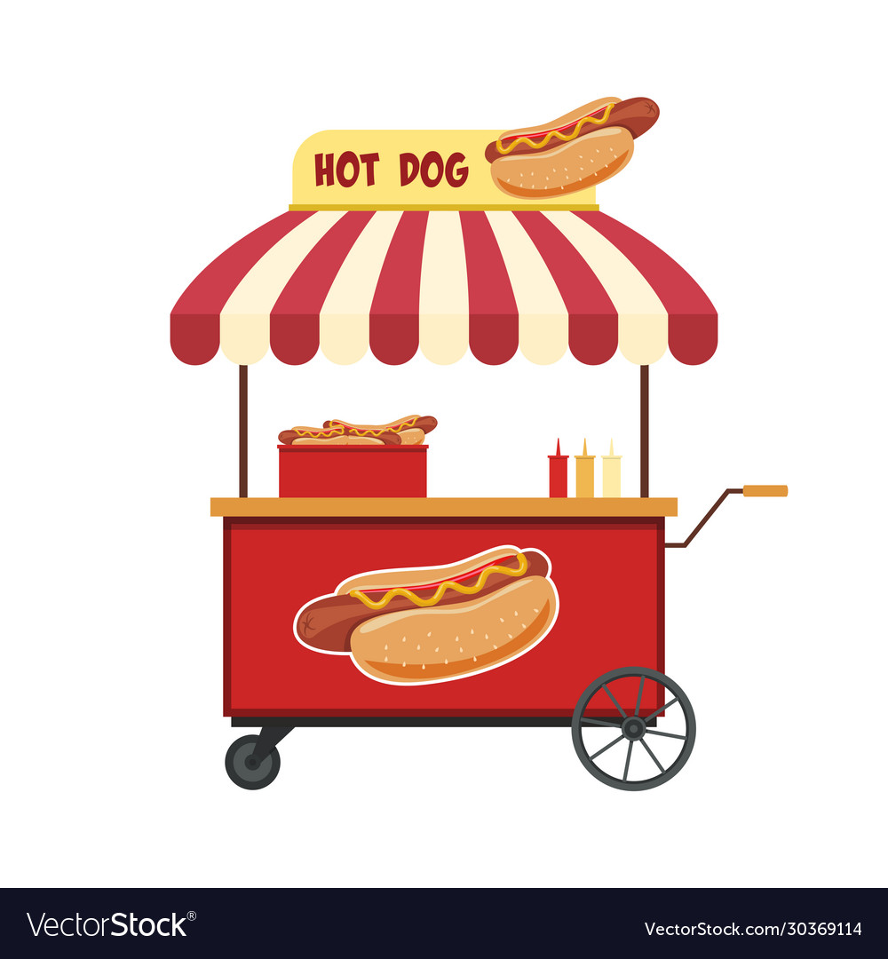 Hot dog street shop Royalty Free Vector Image - VectorStock