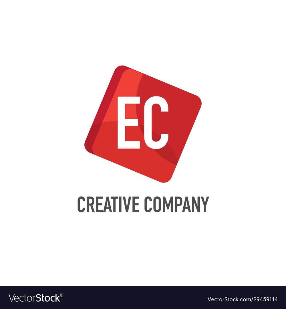 Initial letter ec logo template design