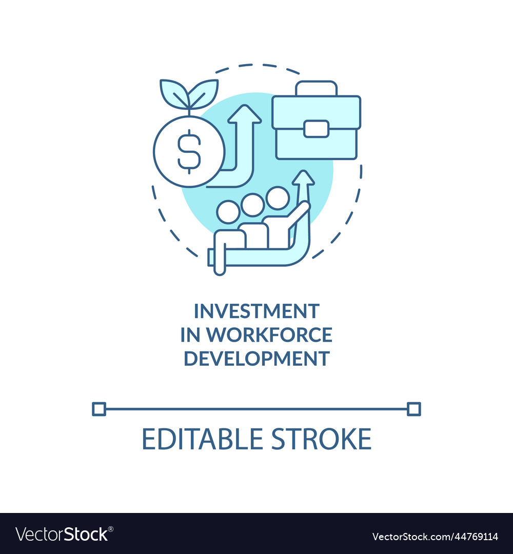Investment in workforce development turquoise Vector Image