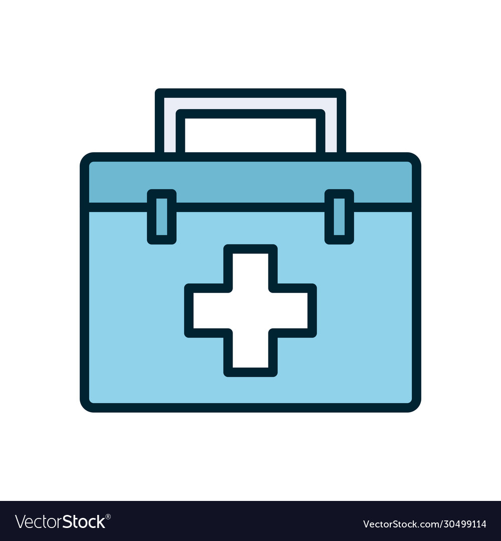 Isolated kit with cross line and fill style icon