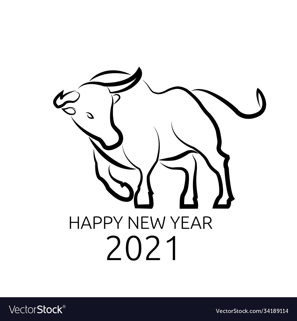 Metal bull symbol new year 2021 vector image Metal bull symbol new year 2021