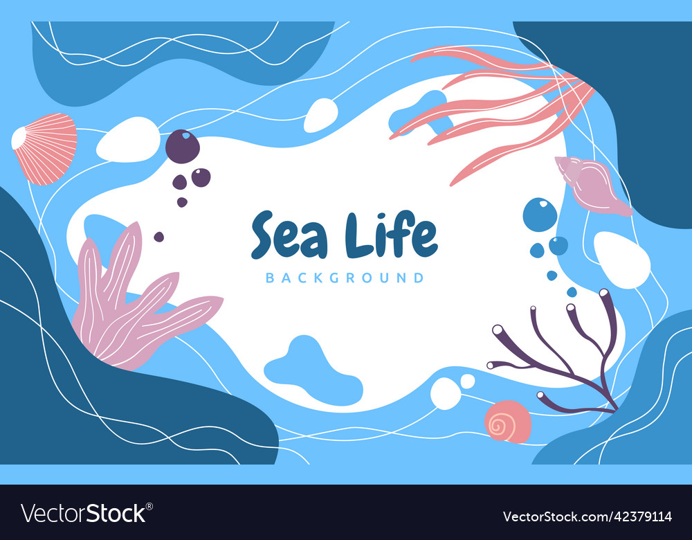Ocean Text Background - Abstract Seashells