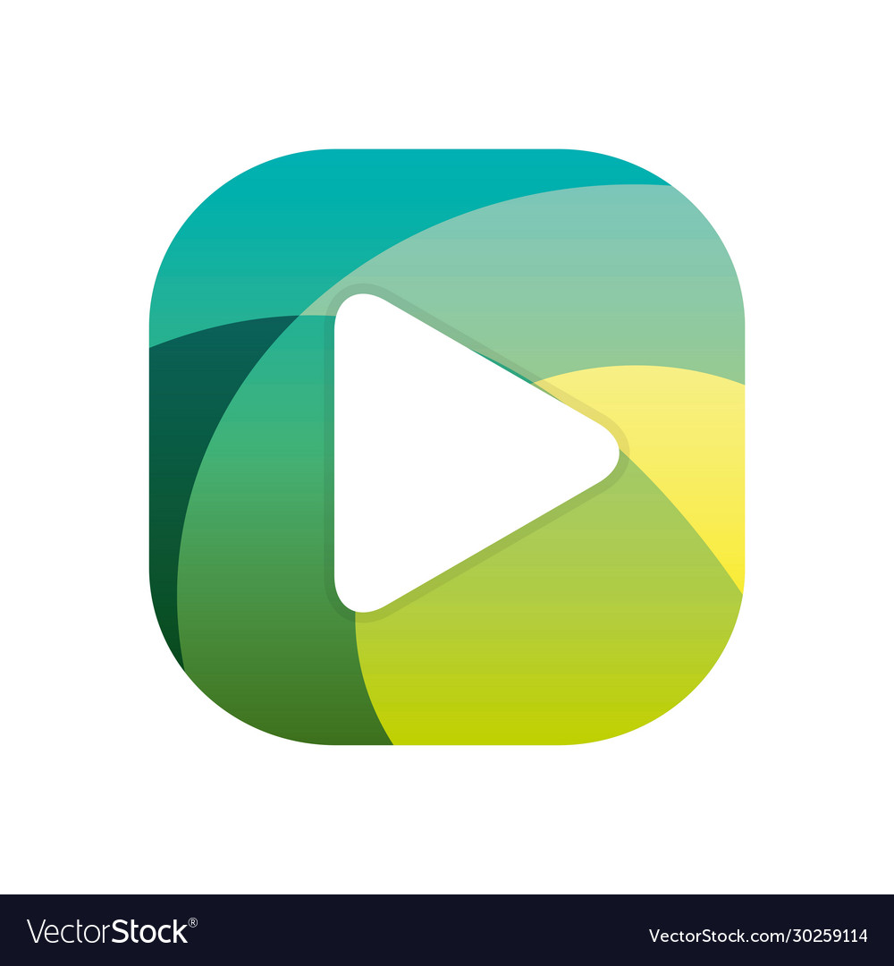 Play arrow block flat style icon design