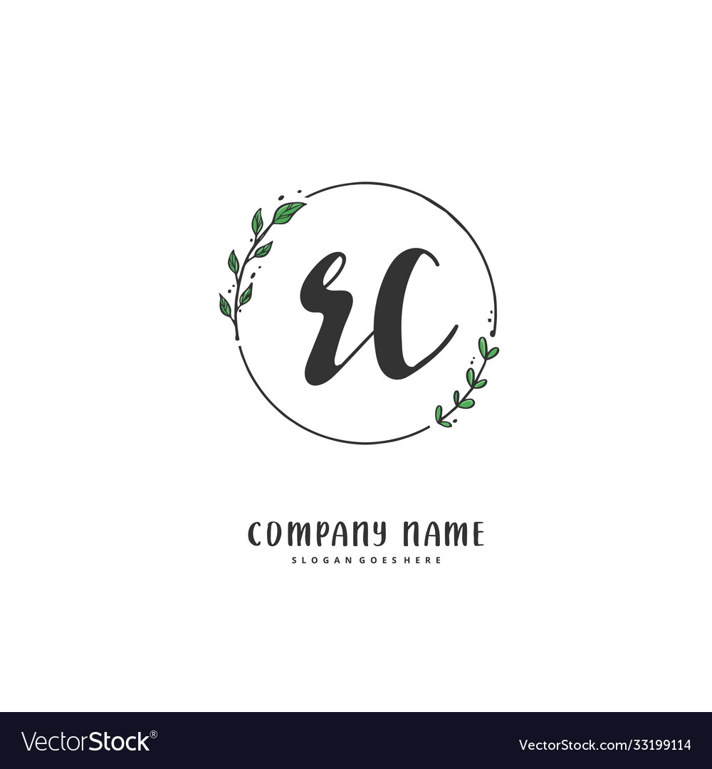 R c rc initial handwriting and signature logo Vector Image R c rc initial handwriting and signature logo