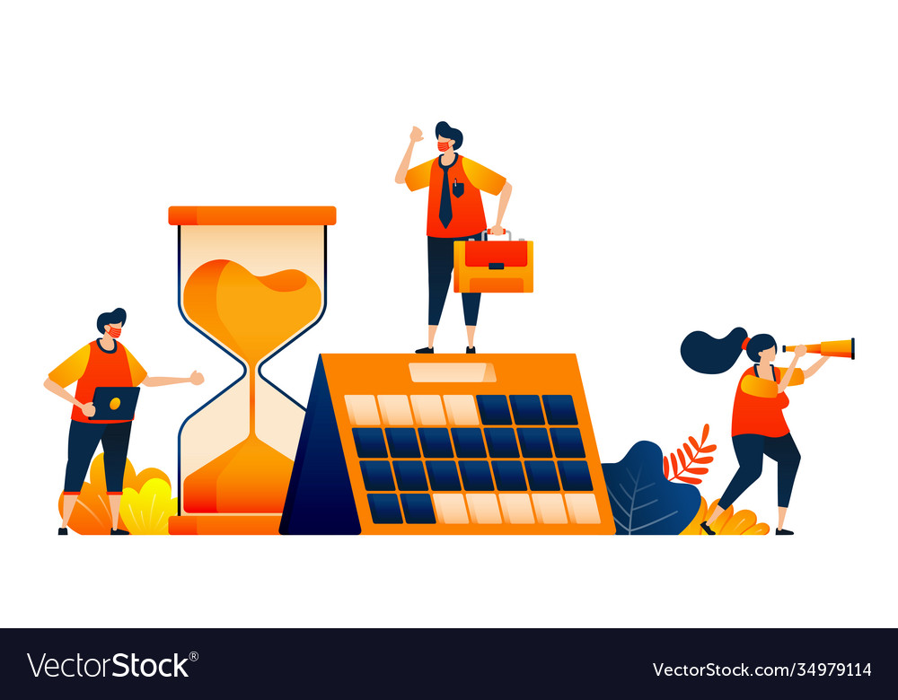 Scheduling and plan on calendar countdown vector image Scheduling and plan on calendar countdown