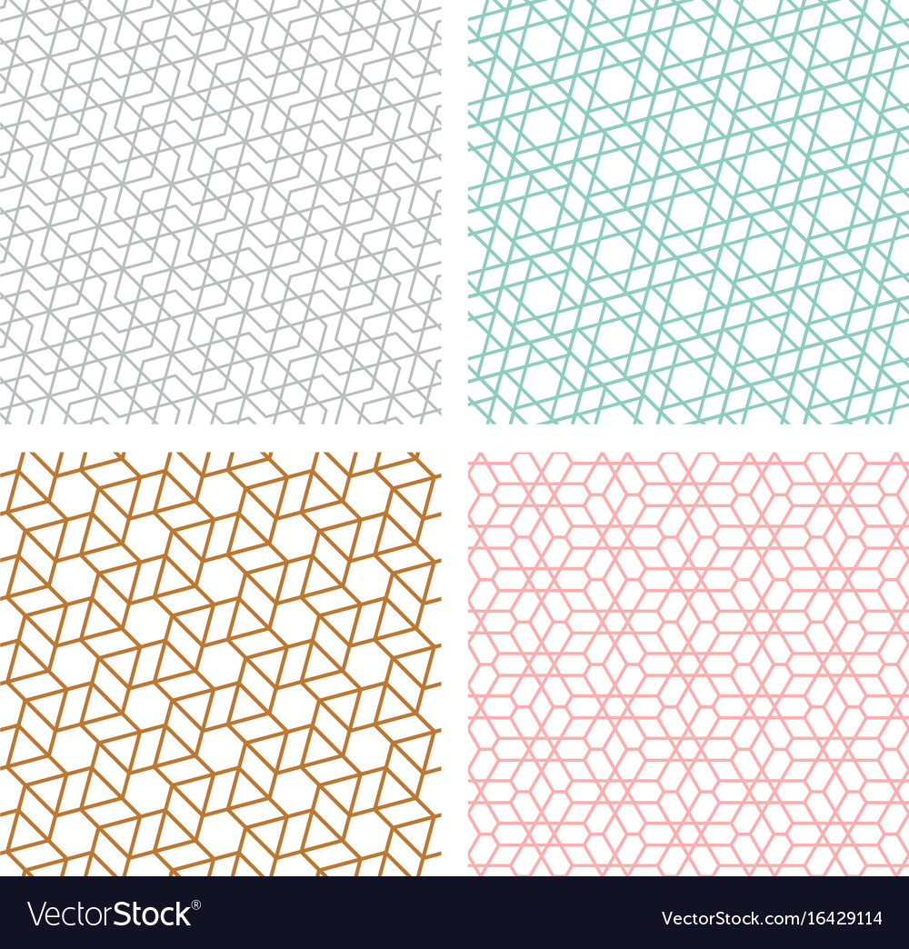 Seamless pattern in mesh style hexagon concept