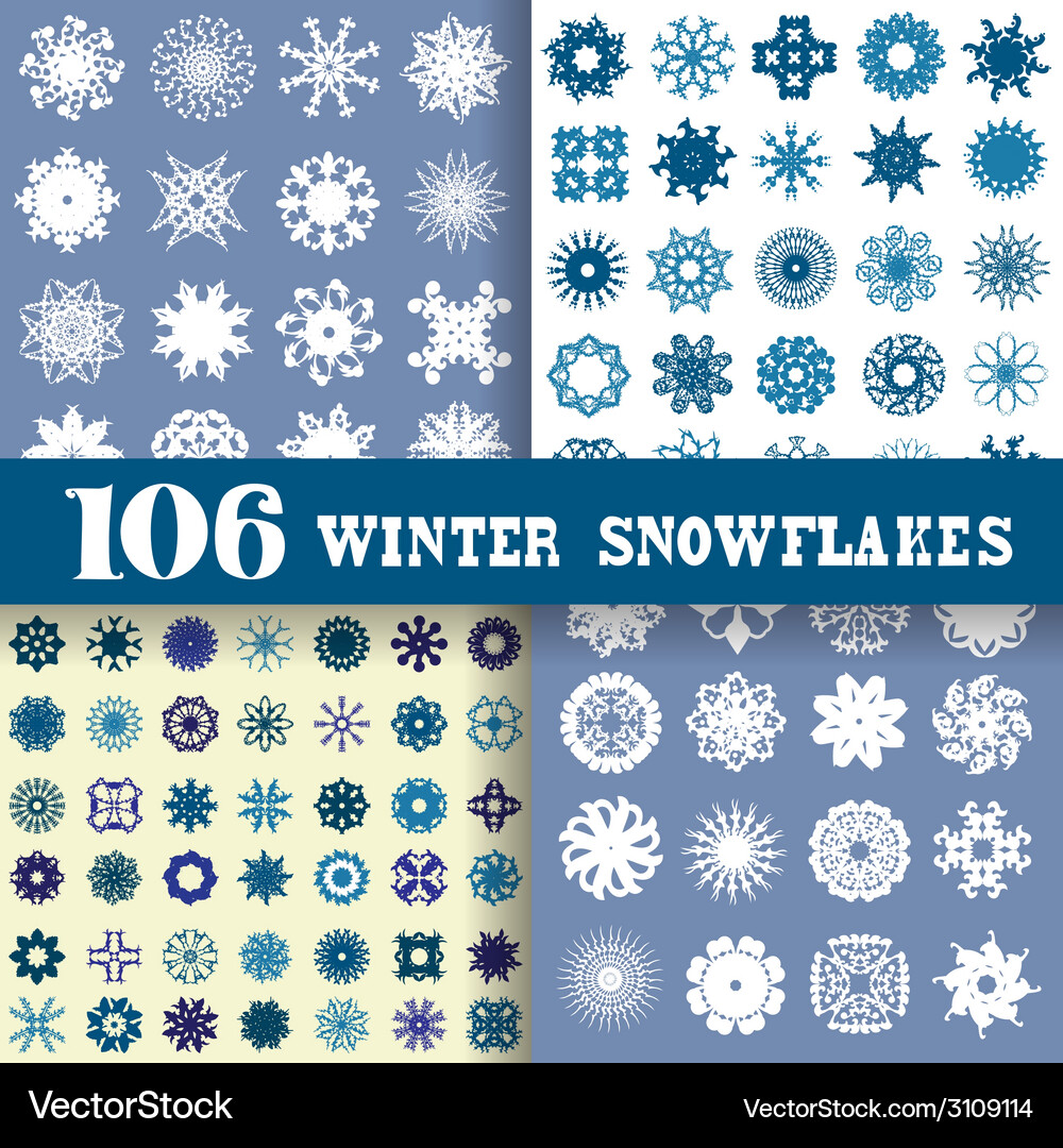 Snowflakes set Royalty Free Vector Image - VectorStock