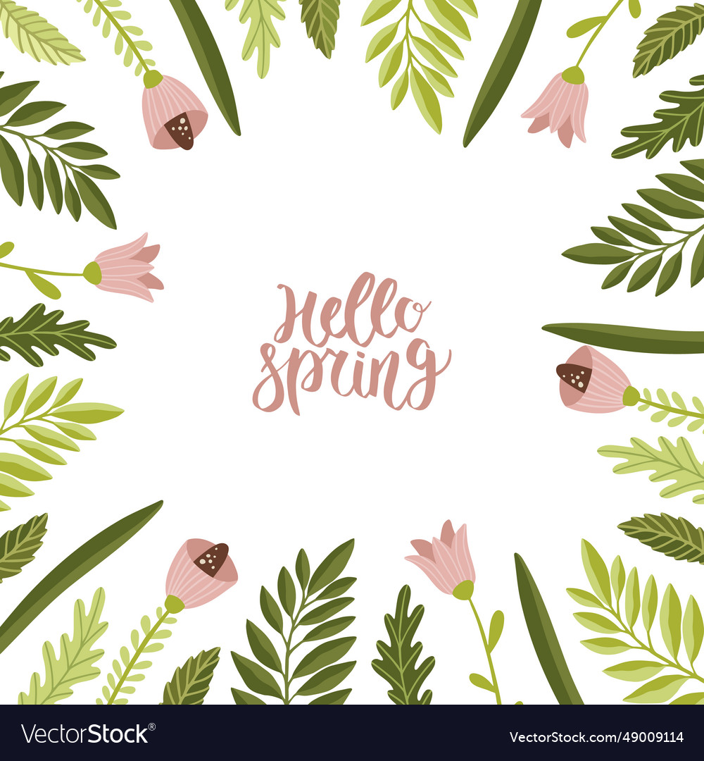 Spring square backgrounds minimalistic style vector image Spring square backgrounds minimalistic style