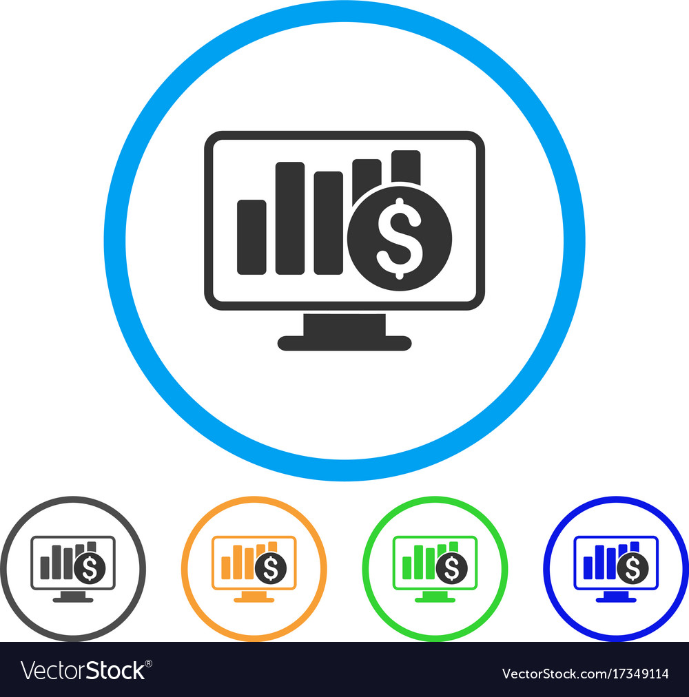 Stock market monitoring rounded icon