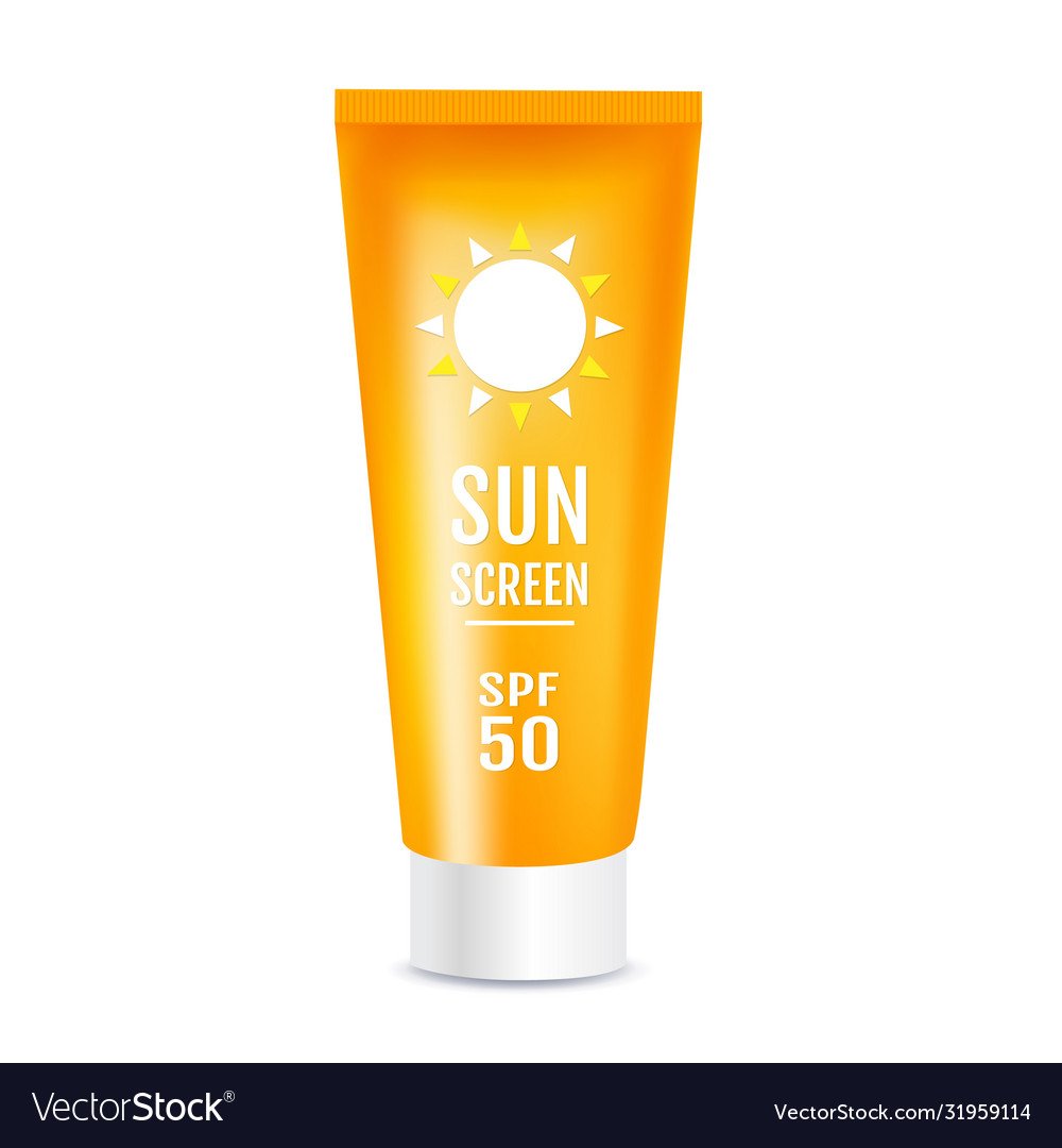 Sun protection cosmetic cream template isolated Vector Image