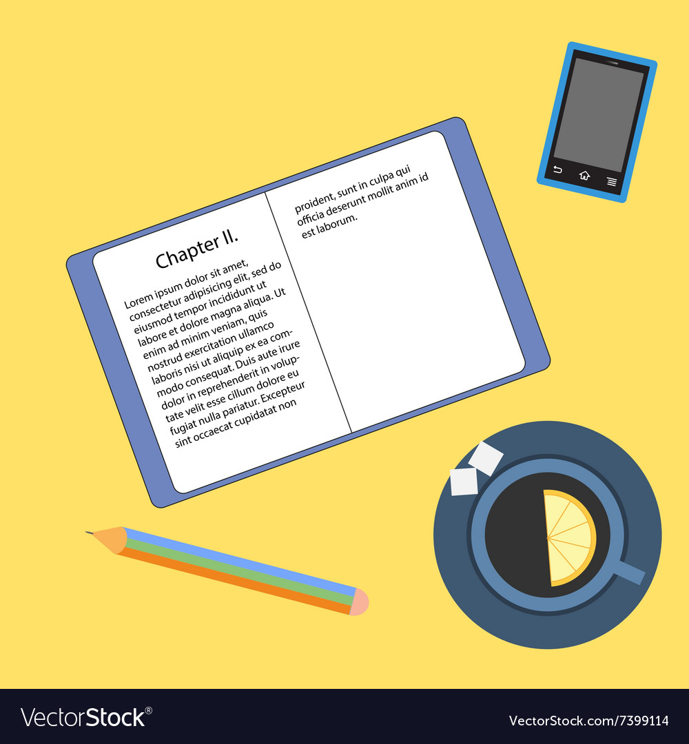 Top view of a table with things