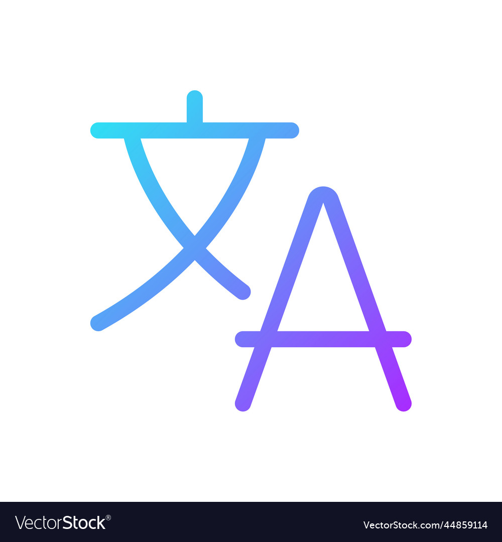 Translate text pixel perfect gradient linear ui vector image Translate text pixel perfect gradient linear ui