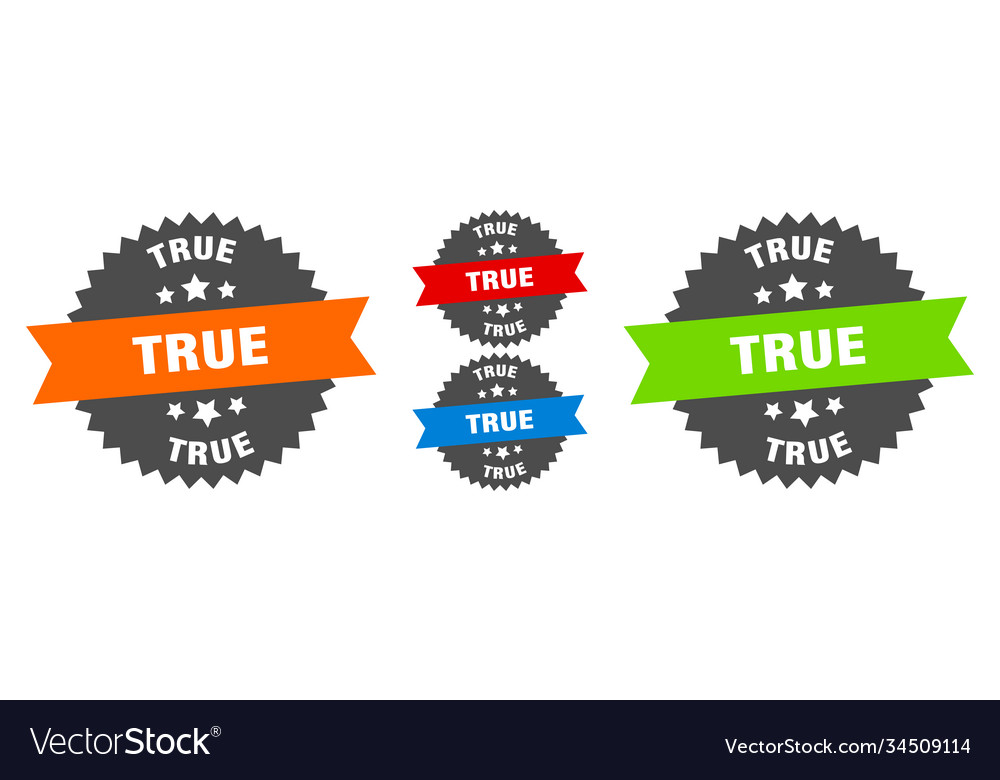 True sign round ribbon label set seal