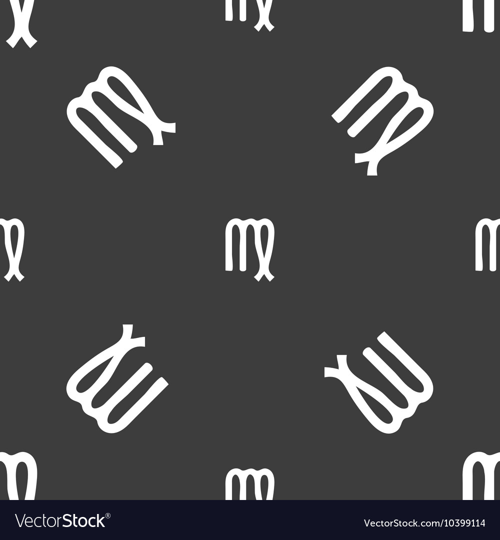 Virgo sign seamless pattern on a gray background